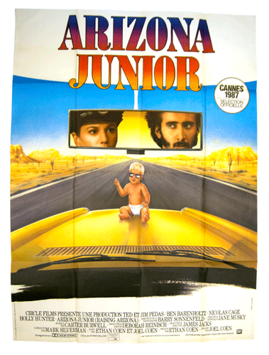 Arizona Junior large origal poster Coen brothers Nicolas Cage